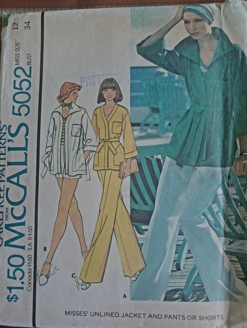McCall's Vintage Misses' Jacket & Pants Pattern Size 12, Bust 34